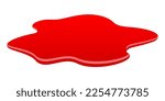 Blood puddle vector cartoon isolated on white background, blood spill flat illustration.