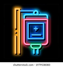 blood pumping device neon light sign vector. Glowing bright icon blood pumping device sign. transparent symbol illustration