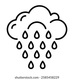 Blood rain icon in linear style 