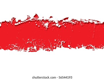 Blood red background with white grunge ink splat banner