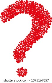 blood red question mark
