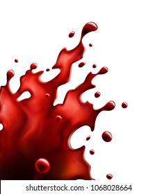 Blood Red Splash Isolated on a White Background