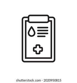 Blood Report Outline Icon Vector Illustration