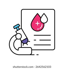 Ícone de estilo de ilustração de contorno Preenchido do Vetor de Pesquisa de Sangue. Arquivo EPS 10