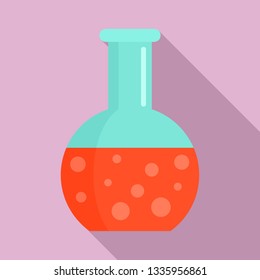 Blood round flask icon. Flat illustration of blood round flask vector icon for web design