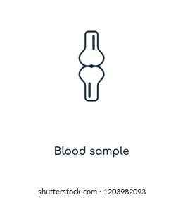 Blood sample concept line icon. Linear Blood sample concept outline symbol design. This simple element illustration can be used for web and mobile UI/UX.
