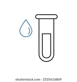 Symbol für das Blutprobenkonzept Einfache Elementgrafik. Design des Umrisssymbols für Blutprobenkonzepte.