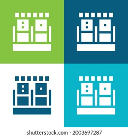 Blutprobe Flache vier Farben minimaler Icon Set