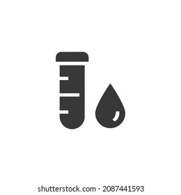 Icono de muestra de sangre Gráfico vectorial negro y blanco