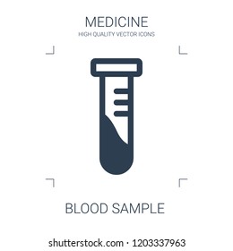 Blood Sample Icon. High Quality Filled Blood Sample Icon On White Background. From Medical Collection Flat Trendy Vector Blood Sample Symbol. Use For Web And Mobile