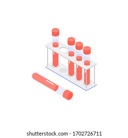 Blood sample icon isolated on white background. Can be used for infographics, internet sites, web banners. Vector isometric illustration.