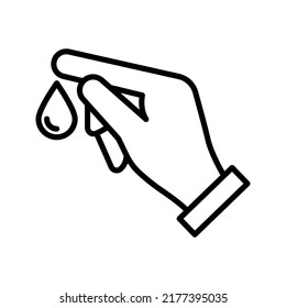 Icono de muestra de sangre. sangre en el dedo, signo de diabetes. símbolo de análisis de sangre. ilustración vectorial