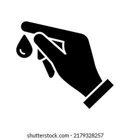 Icono de muestra de sangre. sangre en el dedo, signo de diabetes. símbolo de análisis de sangre. ilustración vectorial