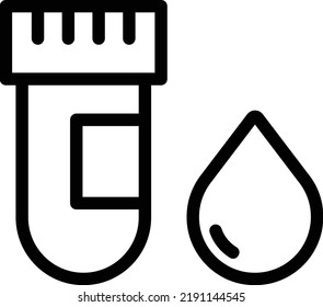 Icono De Muestra De Sangre Con Estilo De Contorno, Signo Médico Y Símbolo Aislado En Fondo Blanco