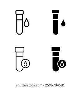 Blood sample icon set color editable