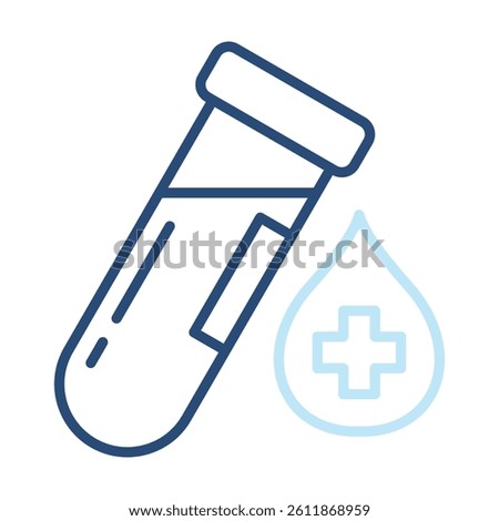 Blood Sample Icon Two Color Outline Style. Vector Illustration For Graphic Design