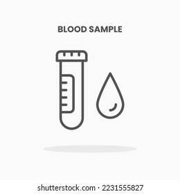 Blood Sample icon vector illustration line style. Great design for web, app and more. Editable Stroke and pixel perfect.
