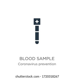 Blood sample icon vector. Trendy flat blood sample icon from Coronavirus Prevention collection isolated on white background. Vector illustration can be used for web and mobile graphic design, logo, 