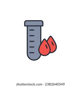 blood sample icon. vector.Editable stroke.linear style sign for use web design,logo.Symbol illustration.