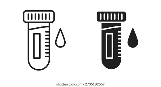 Blood sample icons for design. Easily editable stroke. Modern flat design.
