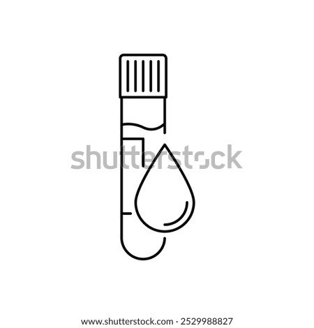 Blood sample line icon. linear style sign for mobile concept and web design. Blood test tube outline vector icon. Laboratory testing symbol, logo illustration. Vector graphics