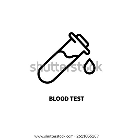 Blood sample line icon. linear style sign for mobile concept and web design. Blood test tube outline vector icon. Laboratory testing symbol, logo illustration. Vector graphics