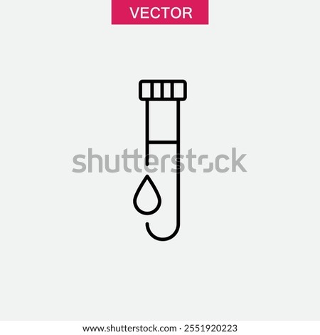 Blood sample line icon. vector flat black linear illustration for web and app..eps