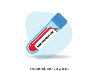 Blood sample tube for Monkeypox virus test.. blood tube for the Monkeypox virus test.