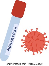 Blood sample tube for Monkeypox virus test. 