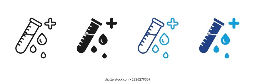 Blood Sample Web icon with multiple style collection