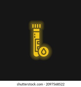 Blood Sample yellow glowing neon icon