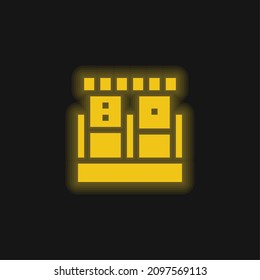 Blood Sample yellow glowing neon icon