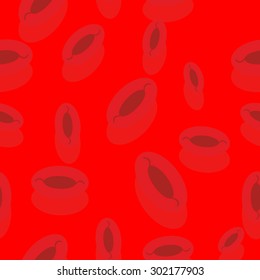 Blood seamless pattern. Red bloody lymph cells. Vector background