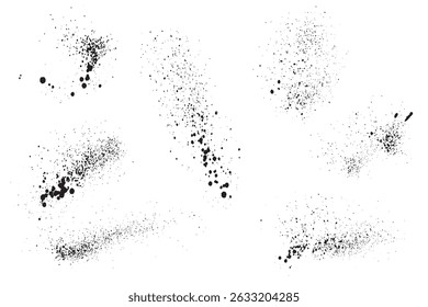 Blood set of hand-painted black splatter bleeding background illustration