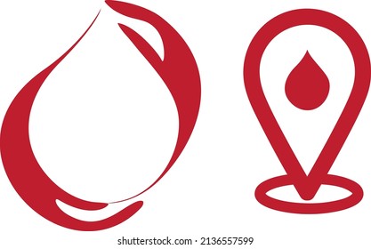 blood set icon and logo