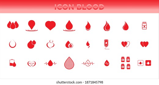 Blood set icon vector graphic of template illustration  eps 10