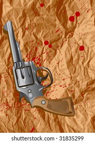 blood, sheet, gun, vector illustration