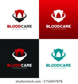 Vektorillustration des Blogs Shield-Logos, Vorlage für das Blutpflege-Logo mit Farbvariationen