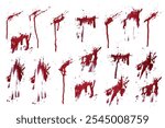 Blood spatter realistic vector background set. red blood paint splashes set. Realistic set of blood splatter vector