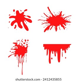 blood spatter vector, blood drops on white background