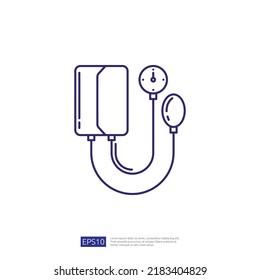 Blood Sphygmomanometer Vector Line Icon