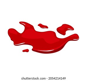 Derrame de sangre. Muelle rojo. Ilustración de dibujos animados.