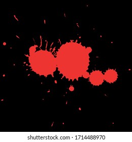 Blood splash splatter on isolated background