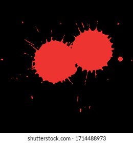 Blood splash splatter on isolated background
