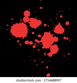Blood splash splatter on isolated background