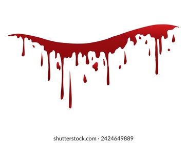 Blood splash or splatter. Red paint spot drip, drop or stain blot, patch, liquid texture. Abstract grunge dirty mark vector cartoon illustration