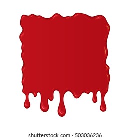 Blood splash. Stain or drop of red liquid. Abstract vector illustration. Isolated splatter or blot of paint on white background. Halloween design for banner and flyers