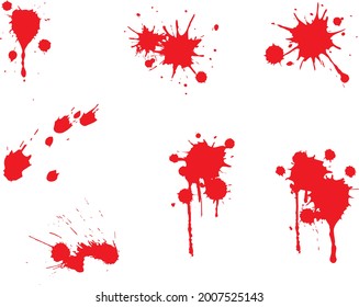 Blood splash vector illustration set