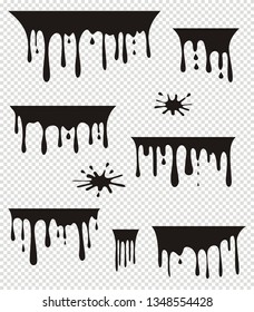 Blood splashes isolated on transparent, vector design illustration