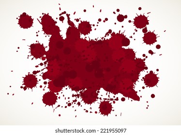 Blood splatter background, isolated on white.